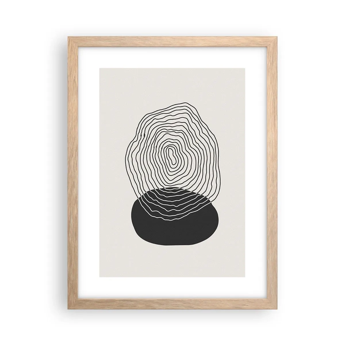 Plakat i ramme af lyst egetræ - Varighed og vibration - 30x40 cm
