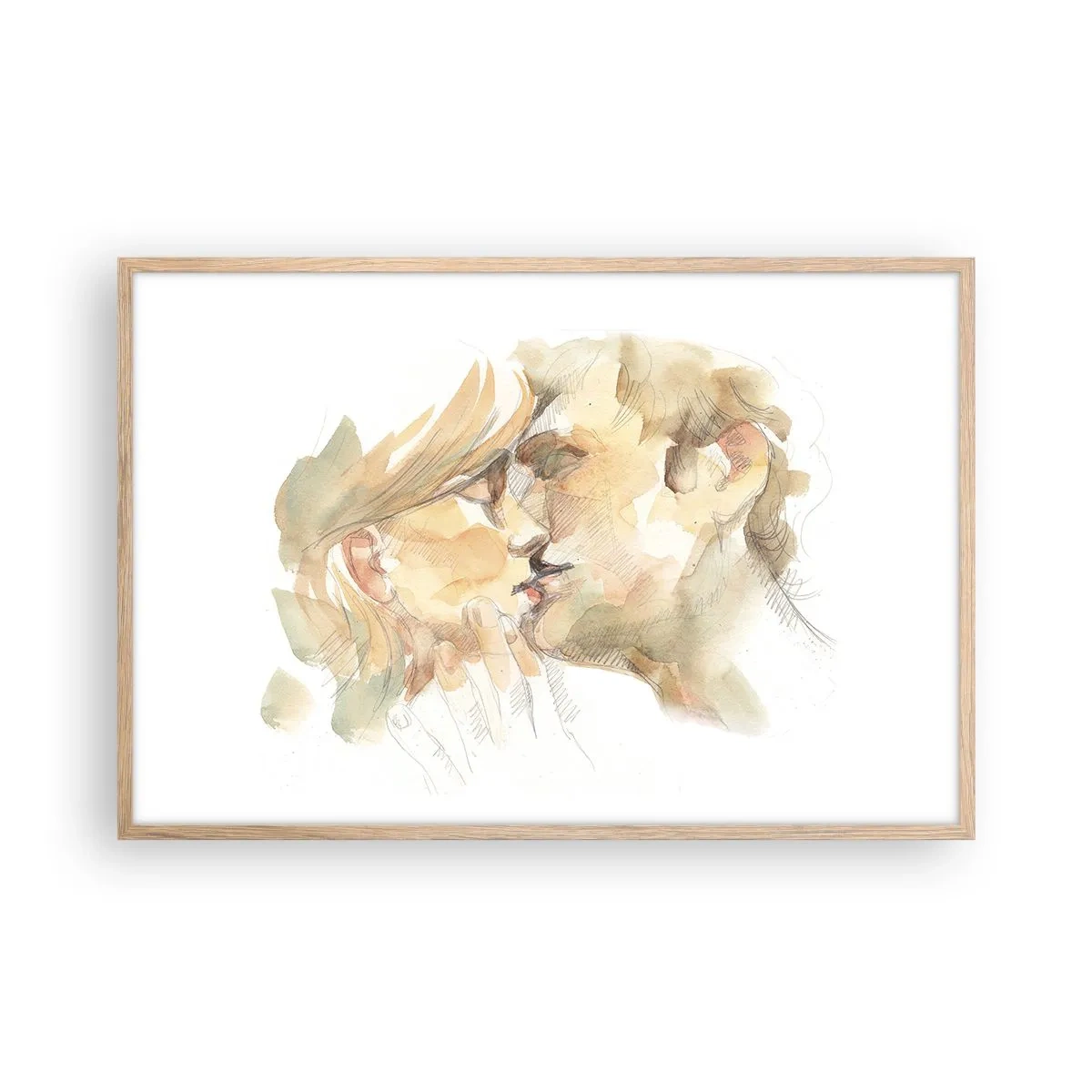 Plakat i ramme af lyst egetræ - Den fundne halvdel? - 91x61 cm