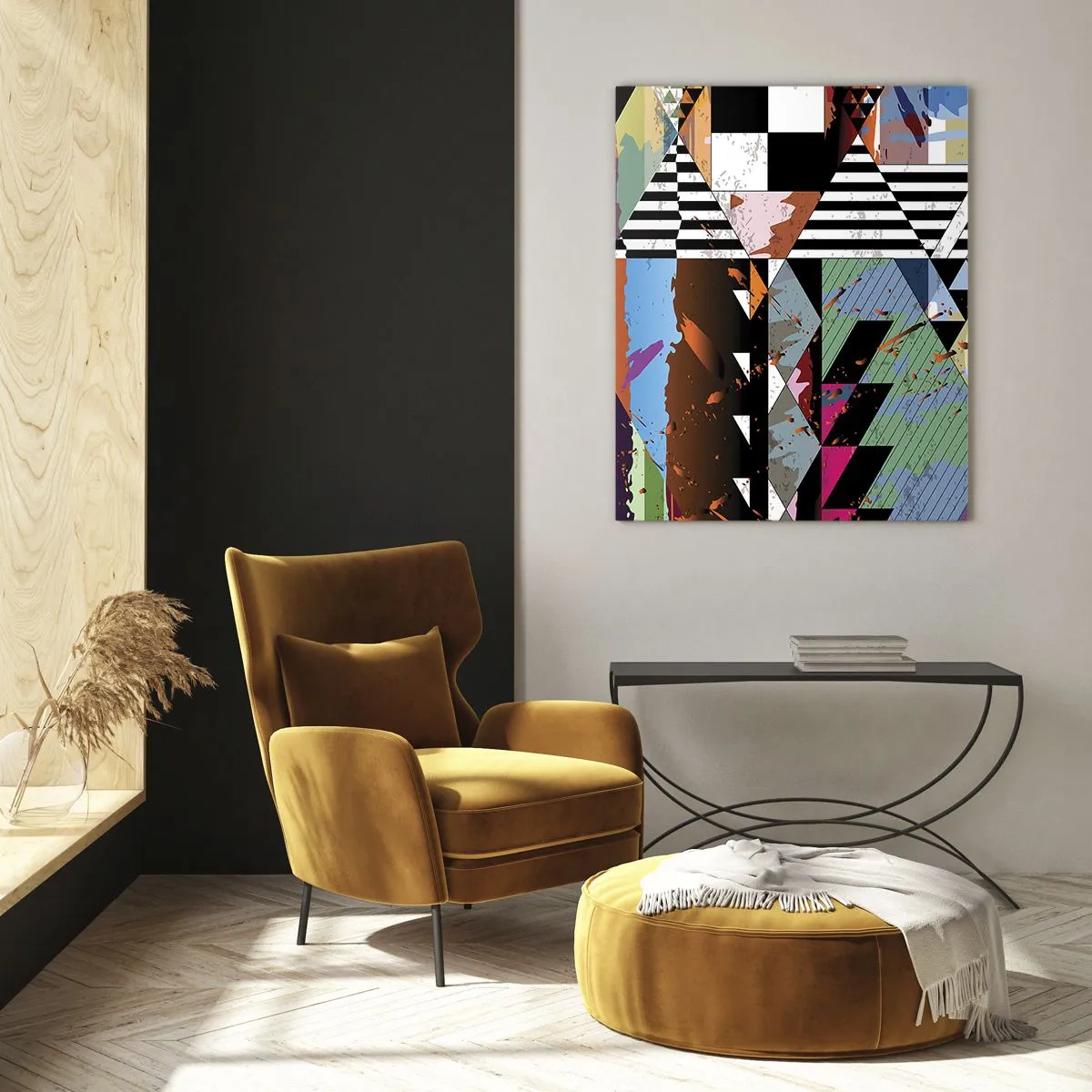Billede på glas - Geometrisk og organisk - 50x70 cm