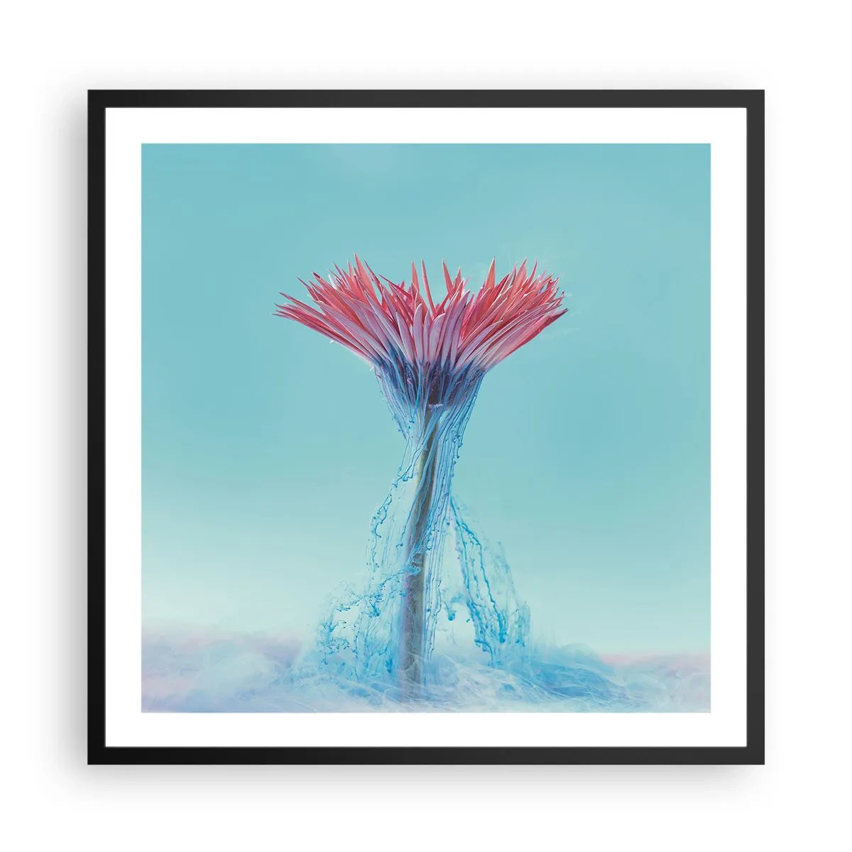 Plakat i sort ramme - I en nærende omfavnelse - 60x60 cm