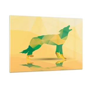 Billede på glas - Ensom ulv - 120x80 cm