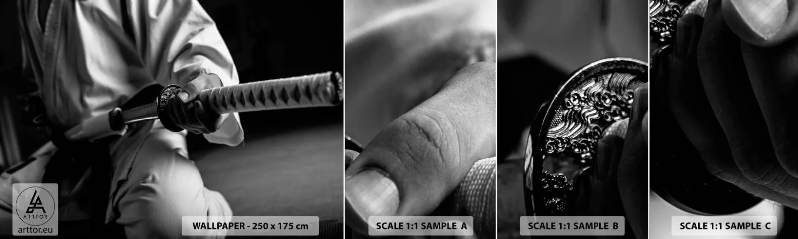 Fototapet Prøve Standard Eco - En krigers sjæl - Samurai sværd, Japan, Kampsport - 100x30 cm