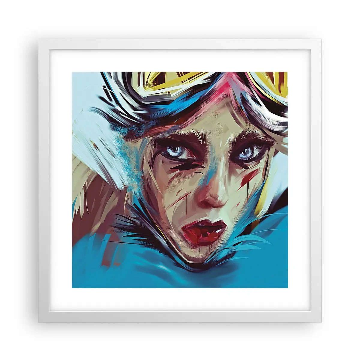 Plakat i hvid ramme - Vejkriger - 40x40 cm