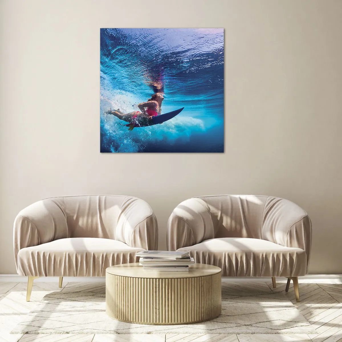 Billede på glas - Dybden af glæde - 50x50 cm