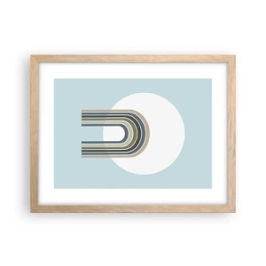 Plakat i ramme af lyst egetræ - Uimodståelig tiltrækningskraft - 40x30 cm