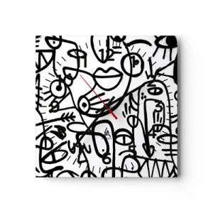 Vægur, Uret - Ansigter og luftspejlinger - 30x30 cm