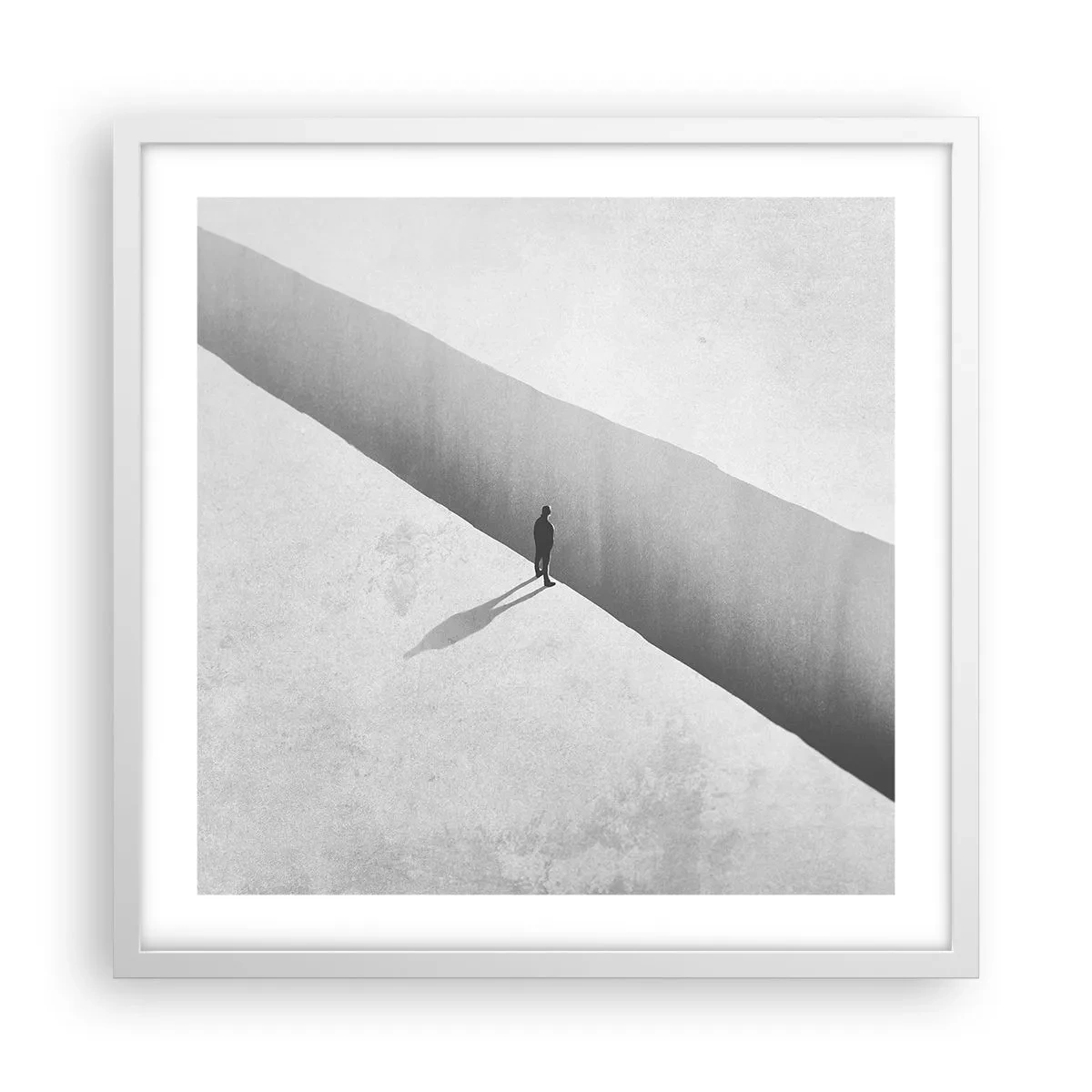 Plakat i hvid ramme - Lys destination - 50x50 cm