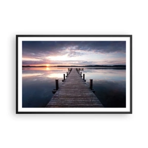 Plakat i sort ramme - Den tavse grænse mellem dag og nat - 91x61 cm