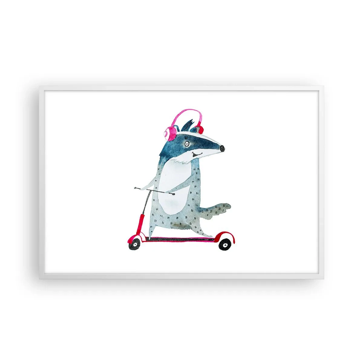 Plakat i hvid ramme - Grævlingens glæder - 91x61 cm