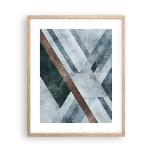 Plakat i ramme af lyst egetræ - Sofistikeret elegance i geometri - 40x50 cm