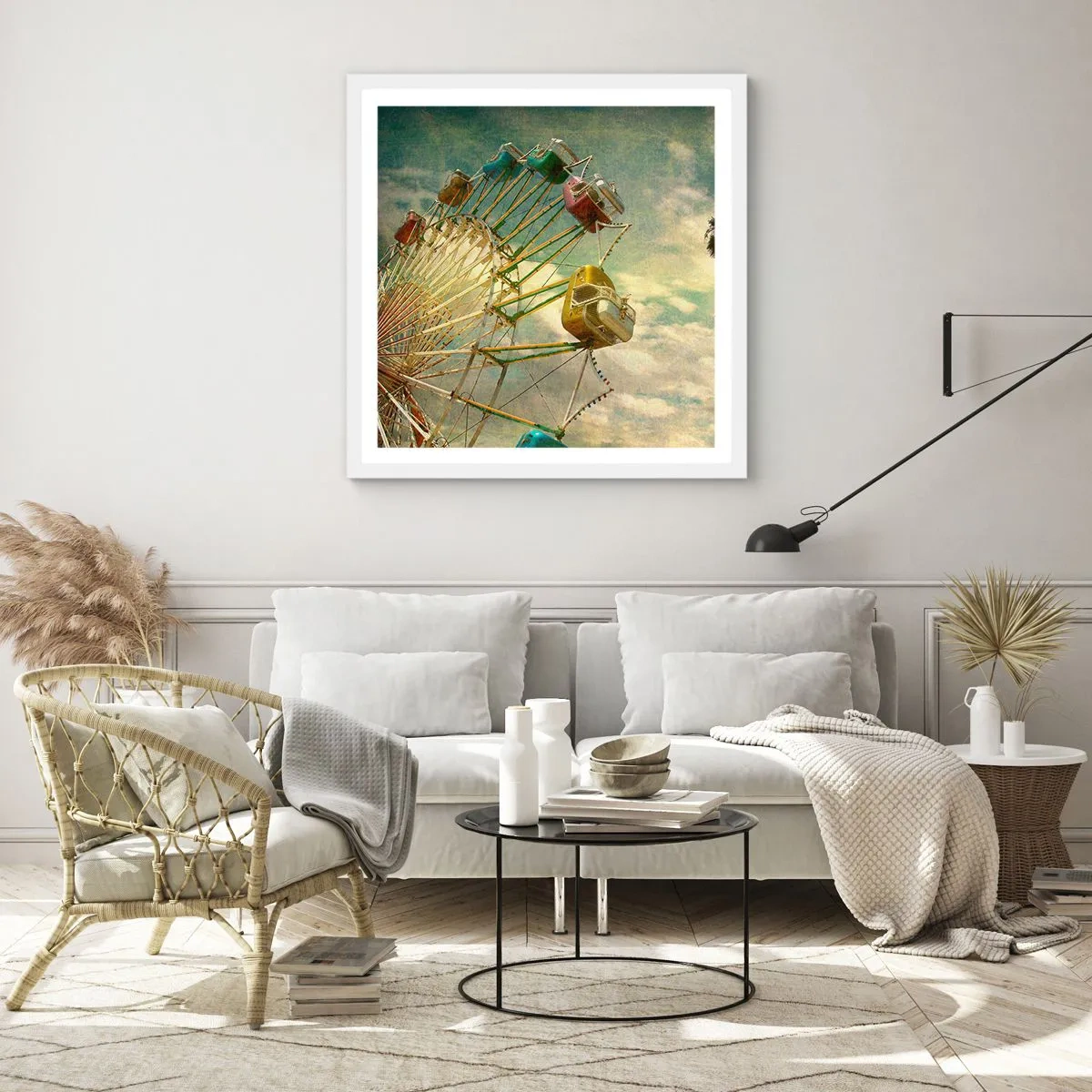 Plakat i hvid ramme - Vil være, vil være sjov.... - 60x60 cm