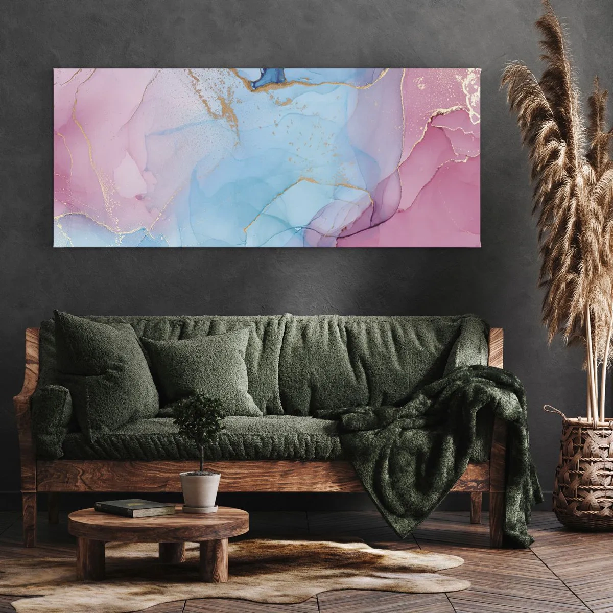 Lærredstryk - Billede på lærred - Møde og gennemtrængning - 100x40 cm