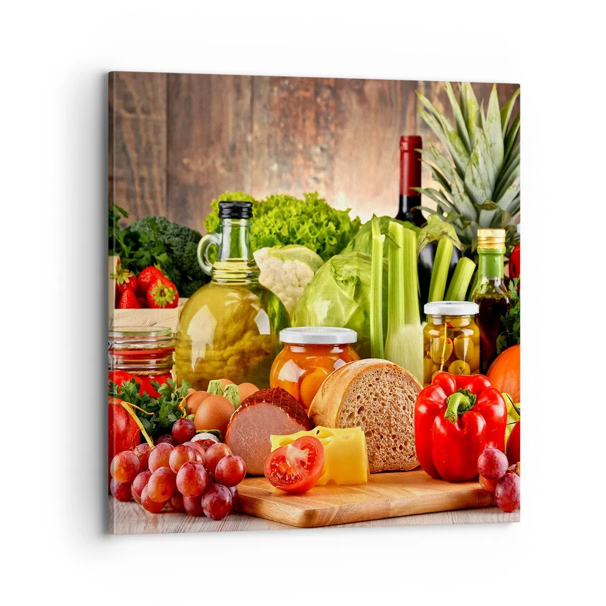 Lærredstryk - Billede på lærred - Røget, ristet, marineret - 70x70 cm