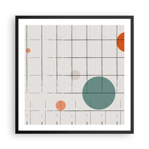 Plakat i sort ramme - Fanget i en fælde. Os eller dem? - 60x60 cm