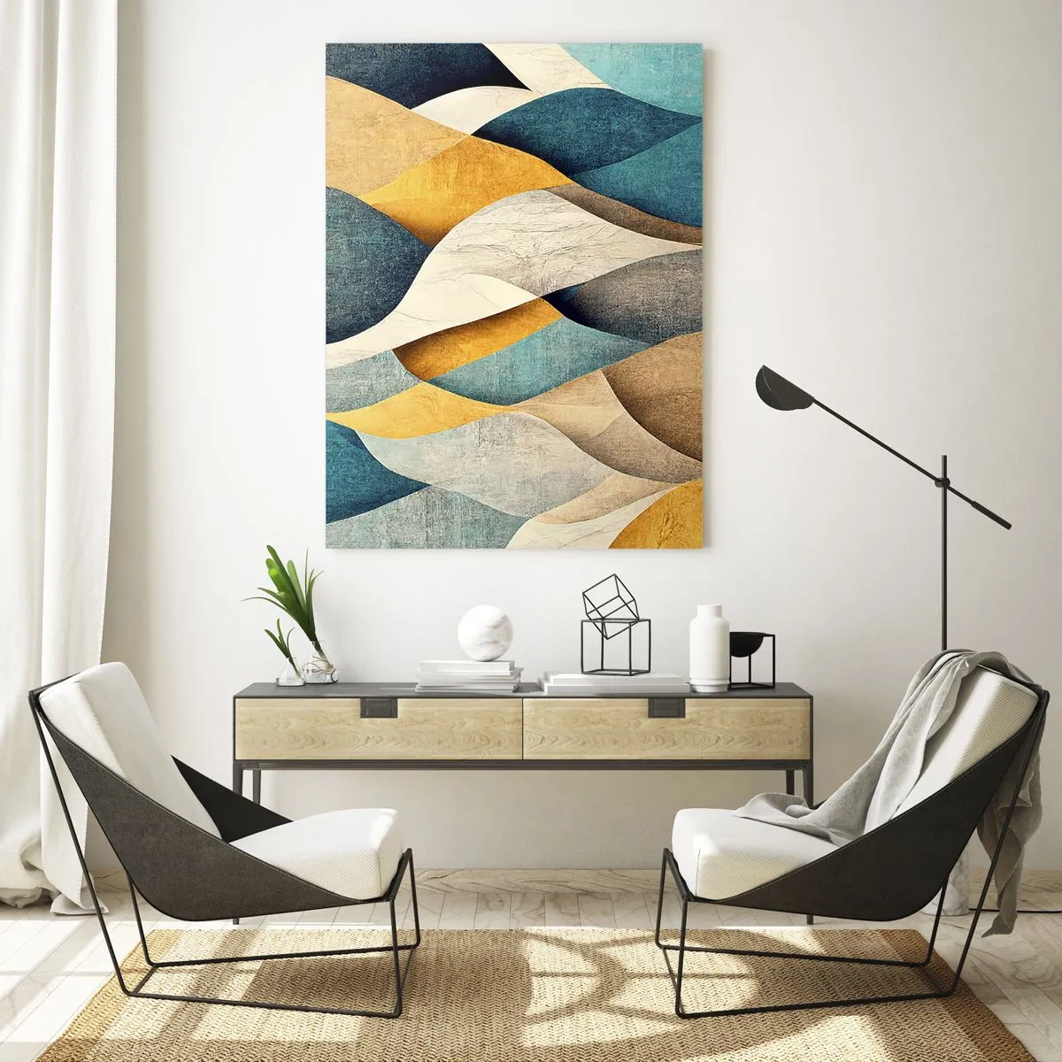 Billede på glas - Rytme og bølger - 50x70 cm