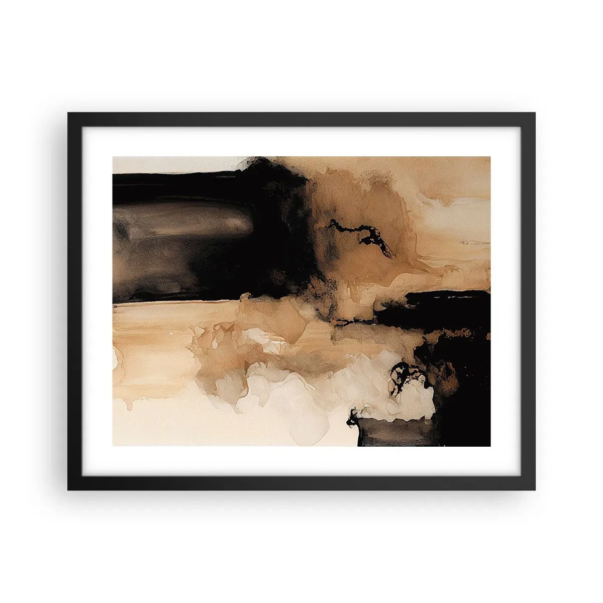 Plakat i sort ramme - En spændende abstraktion - 50x40 cm