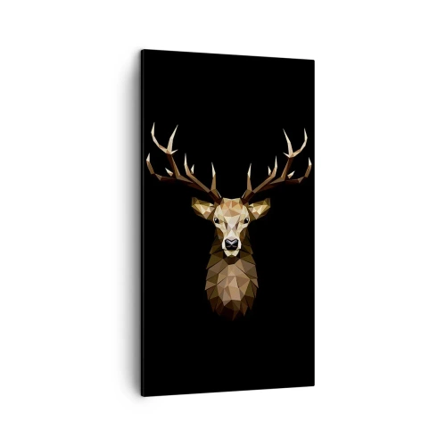 Lærredstryk - Billede på lærred - Kubistisk hjort - 45x80 cm