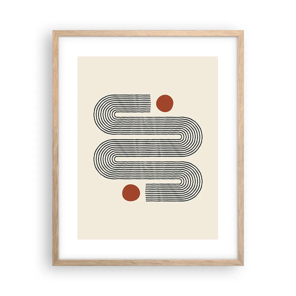 Plakat i ramme af lyst egetræ - Fra start til slut - 40x50 cm