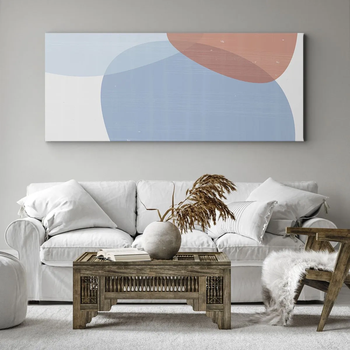 Lærredstryk - Billede på lærred - Pastelfarvede relationer - 100x40 cm