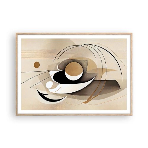 Plakat i ramme af lyst egetræ - Komposition: essensen af ting - 100x70 cm