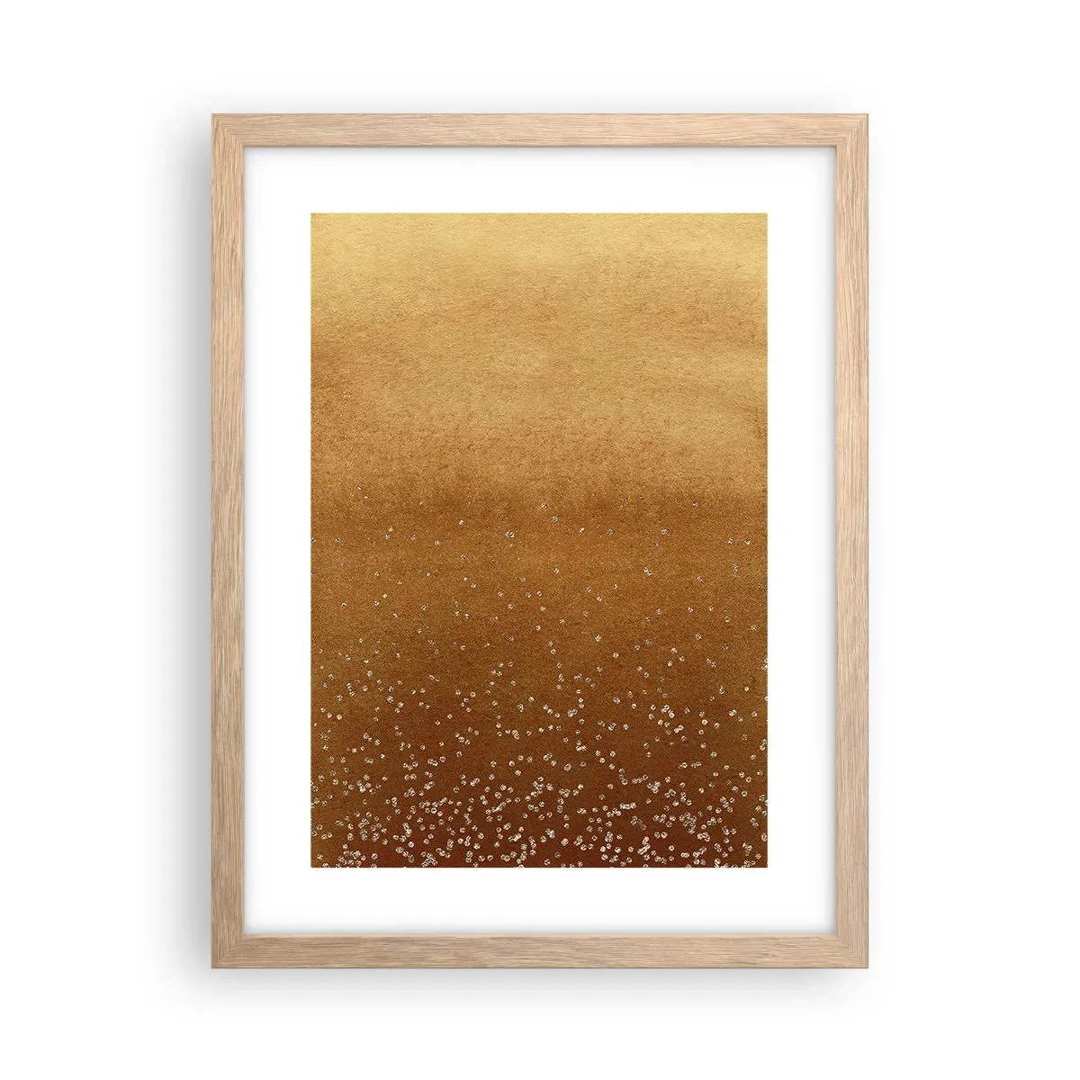 Plakat i ramme af lyst egetræ - Lysets fødsel - 30x40 cm