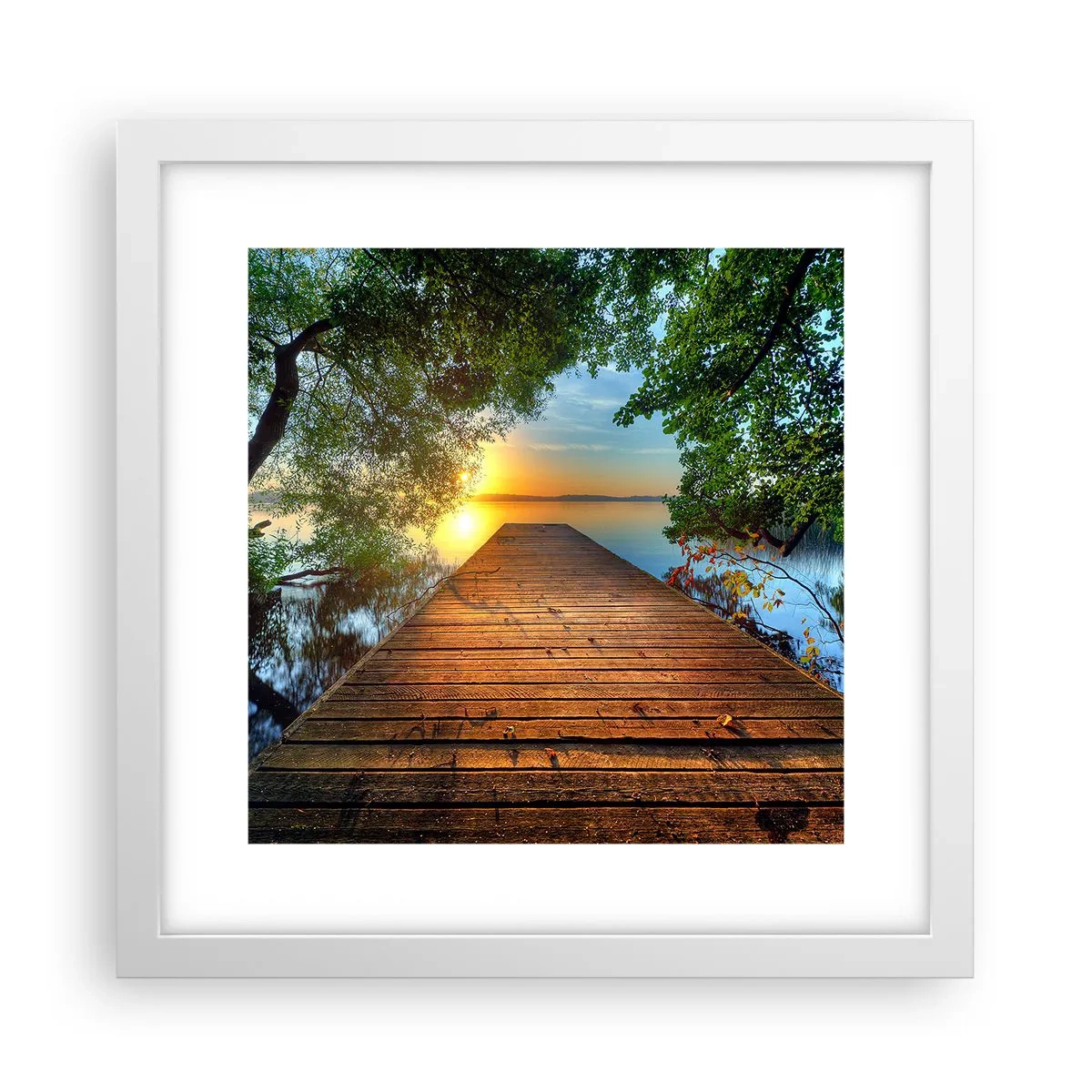 Plakat i hvid ramme - Tag dig god tid, sæt dig ned - 30x30 cm