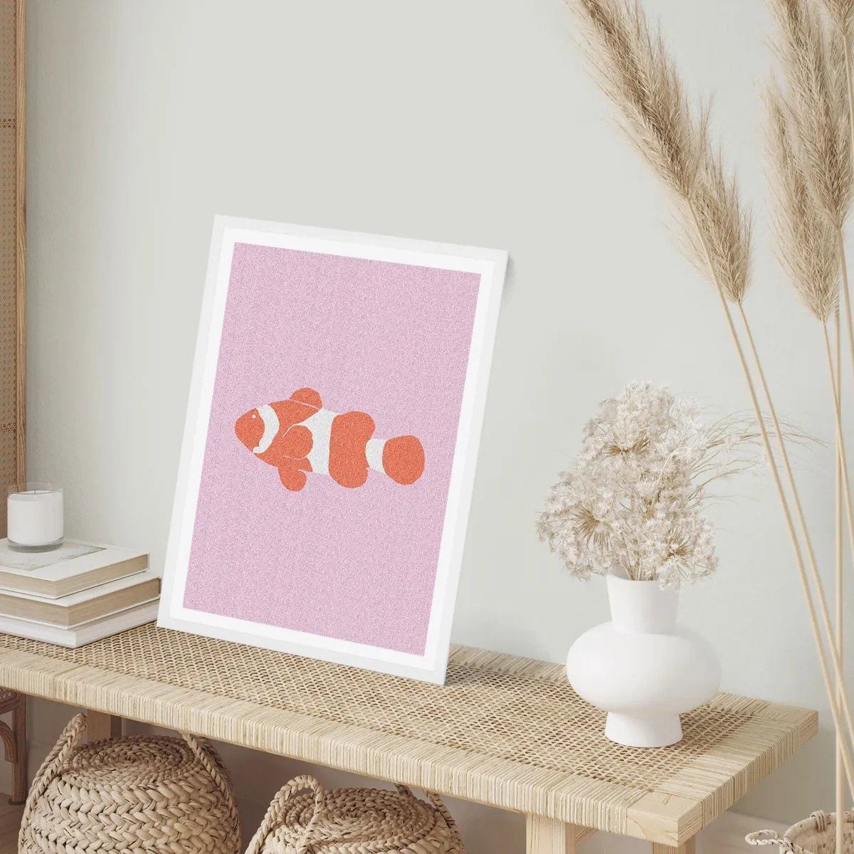 Plakat i hvid ramme - I koraller til ansigt og hale - 30x40 cm
