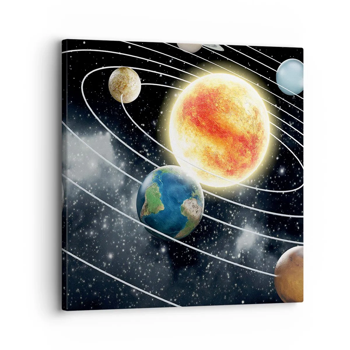 Lærredstryk - Billede på lærred - Kosmisk dans - 30x30 cm
