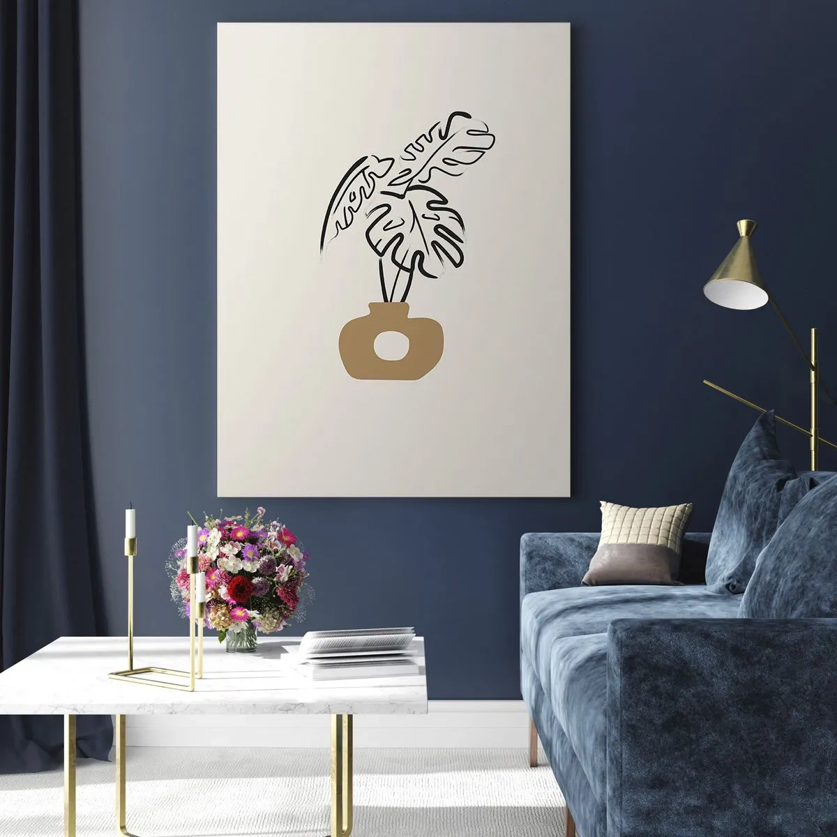 Billede på glas - Monstera - udsmykning af huset - 80x120 cm