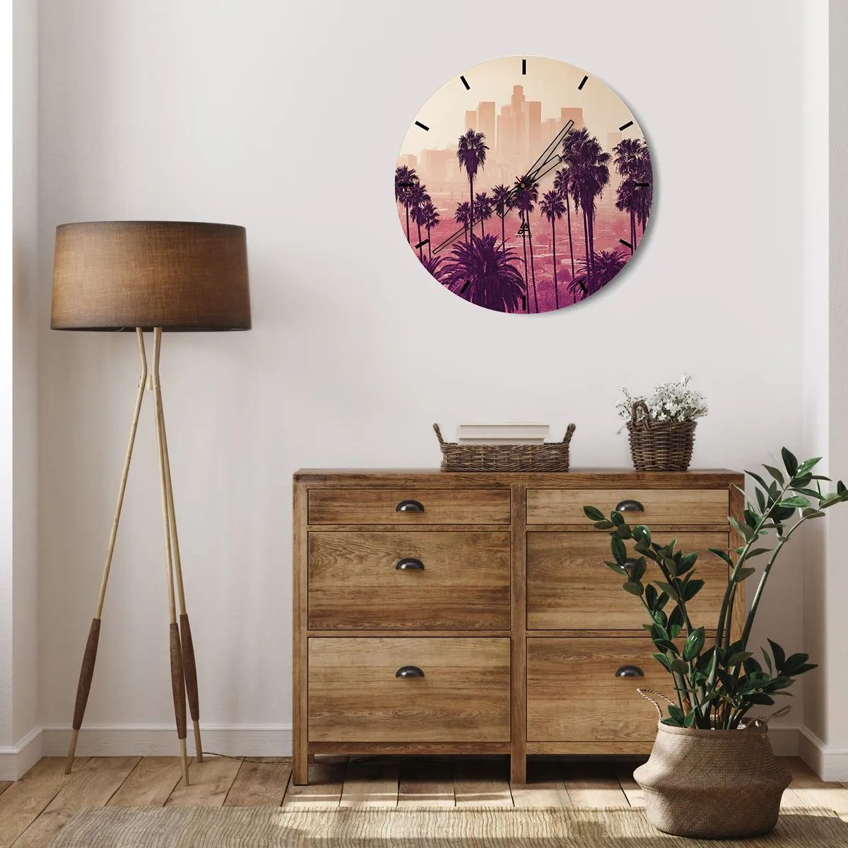 Vægur, Uret - Landskab i Californien - 30x30 cm