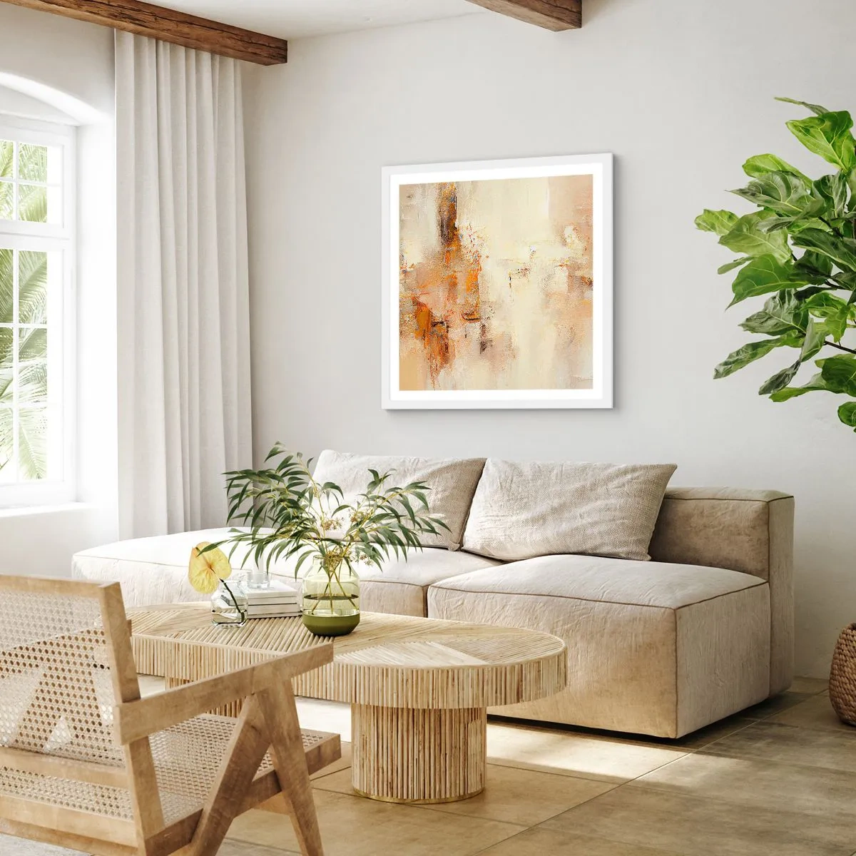 Plakat i hvid ramme - Ravets sjæl - 60x60 cm