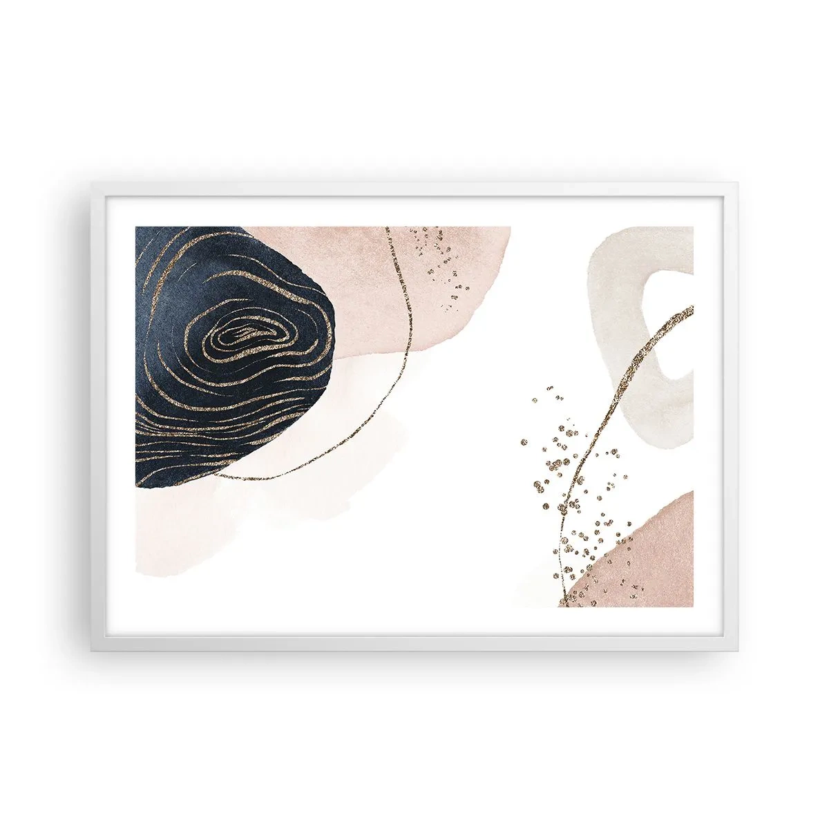 Plakat i hvid ramme - Alt flyder - 70x50 cm