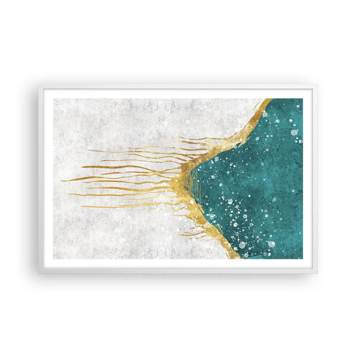 Plakat i hvid ramme - Gyldent tidevand - 91x61 cm