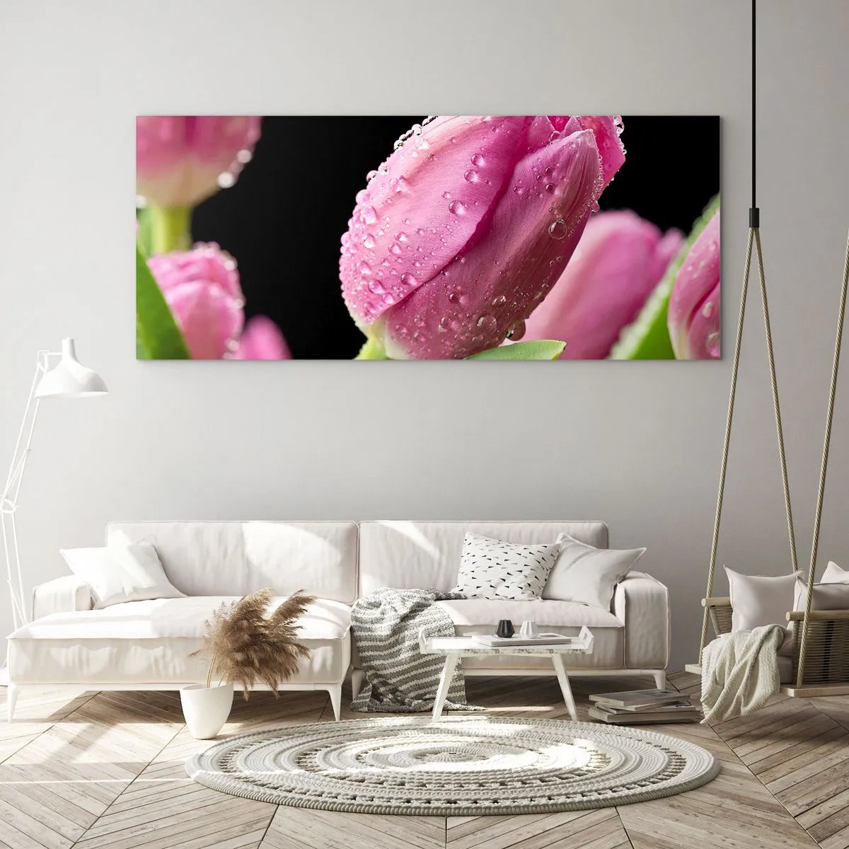 Billede på glas - En lilla drøm i duggen - 100x40 cm