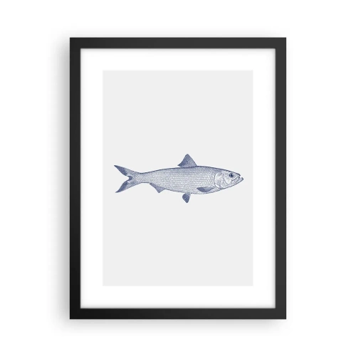 Plakat i sort ramme - Hilsner fra de nordlige have - 30x40 cm