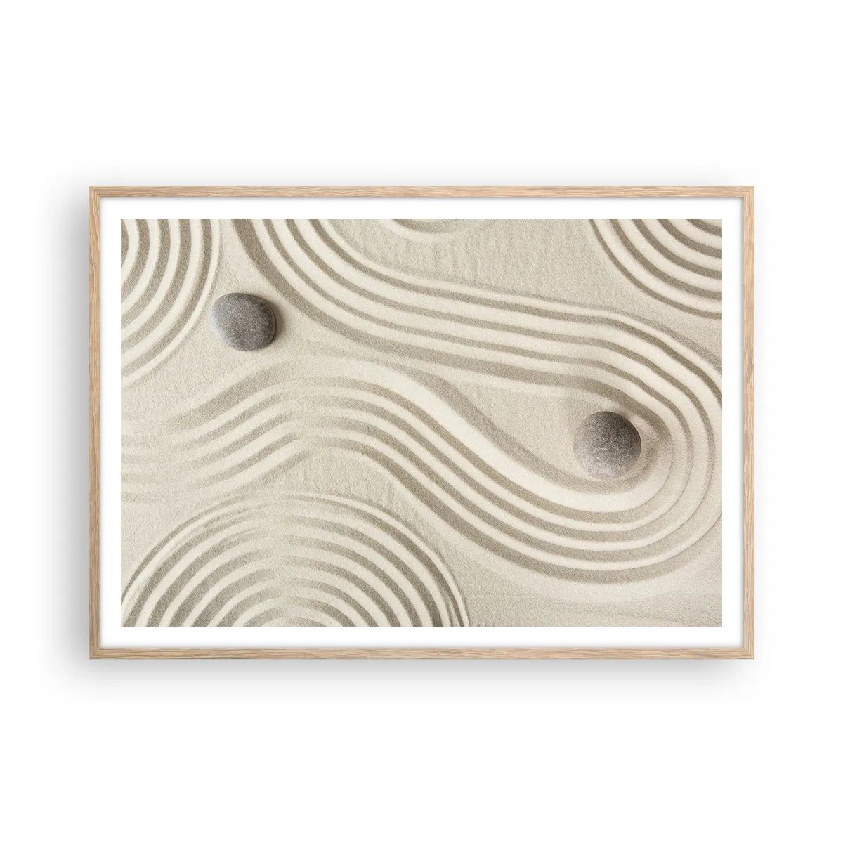 Plakat i ramme af lyst egetræ - Et strejf af varme - 100x70 cm