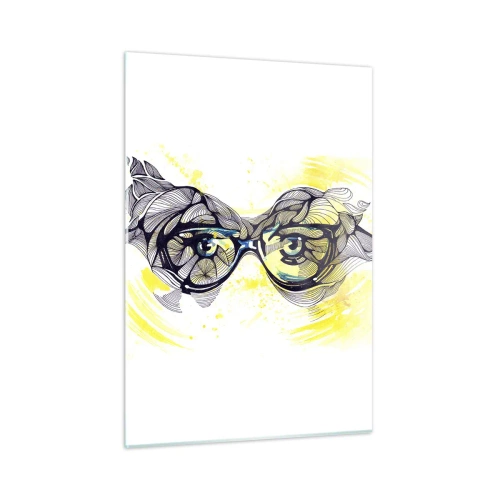 Billede på glas - Gennem blå briller - 50x70 cm