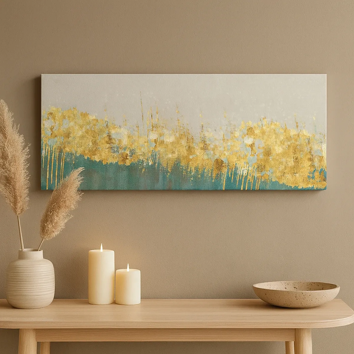 Lærredstryk - Billede på lærred - Den gyldne grænse - 30x30 cm