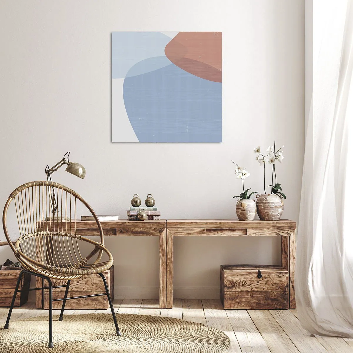 Lærredstryk - Billede på lærred - Pastelfarvede relationer - 60x60 cm