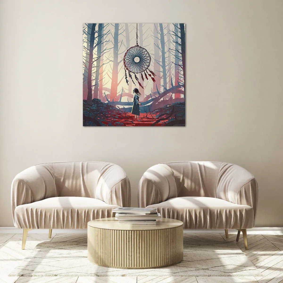 Billede på glas - Det hemmelige ritual for lykke - 70x70 cm