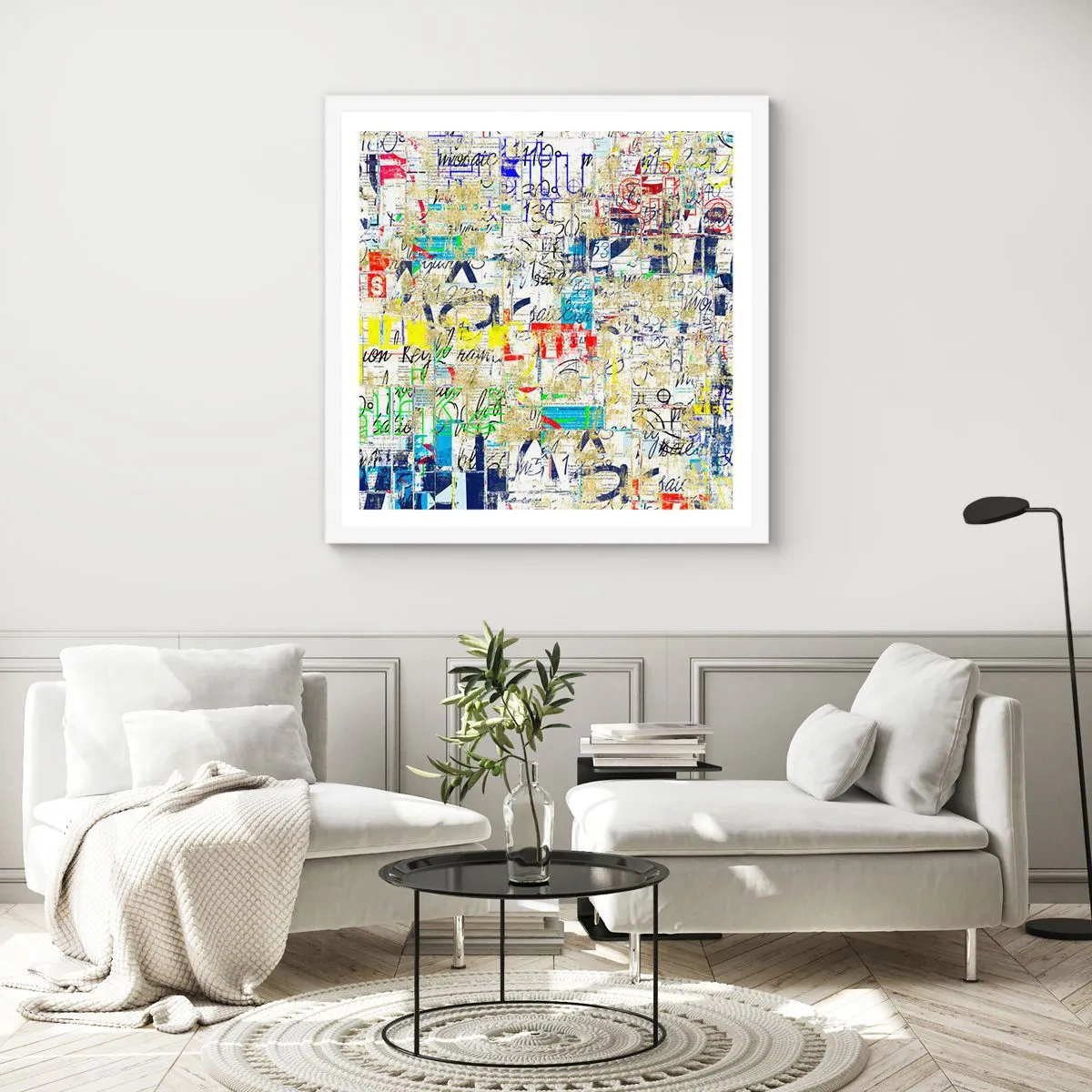 Plakat i hvid ramme - Simpelthen en fryd for øjet - 40x40 cm