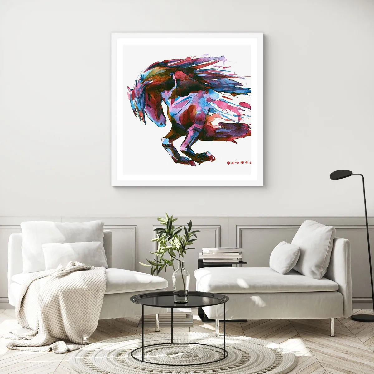 Plakat i hvid ramme - I henrykkelse - 40x40 cm