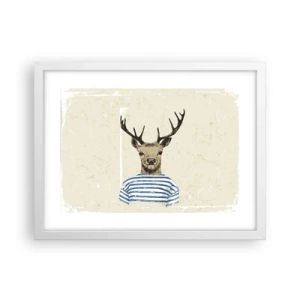 Plakat i hvid ramme - Fordi jeg kan lide stribede skjorter! - 40x30 cm