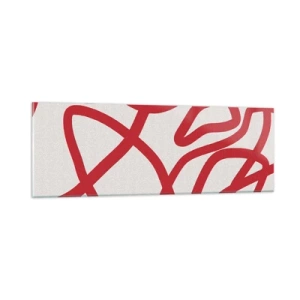 Billede på glas - Rød på hvid - 90x30 cm