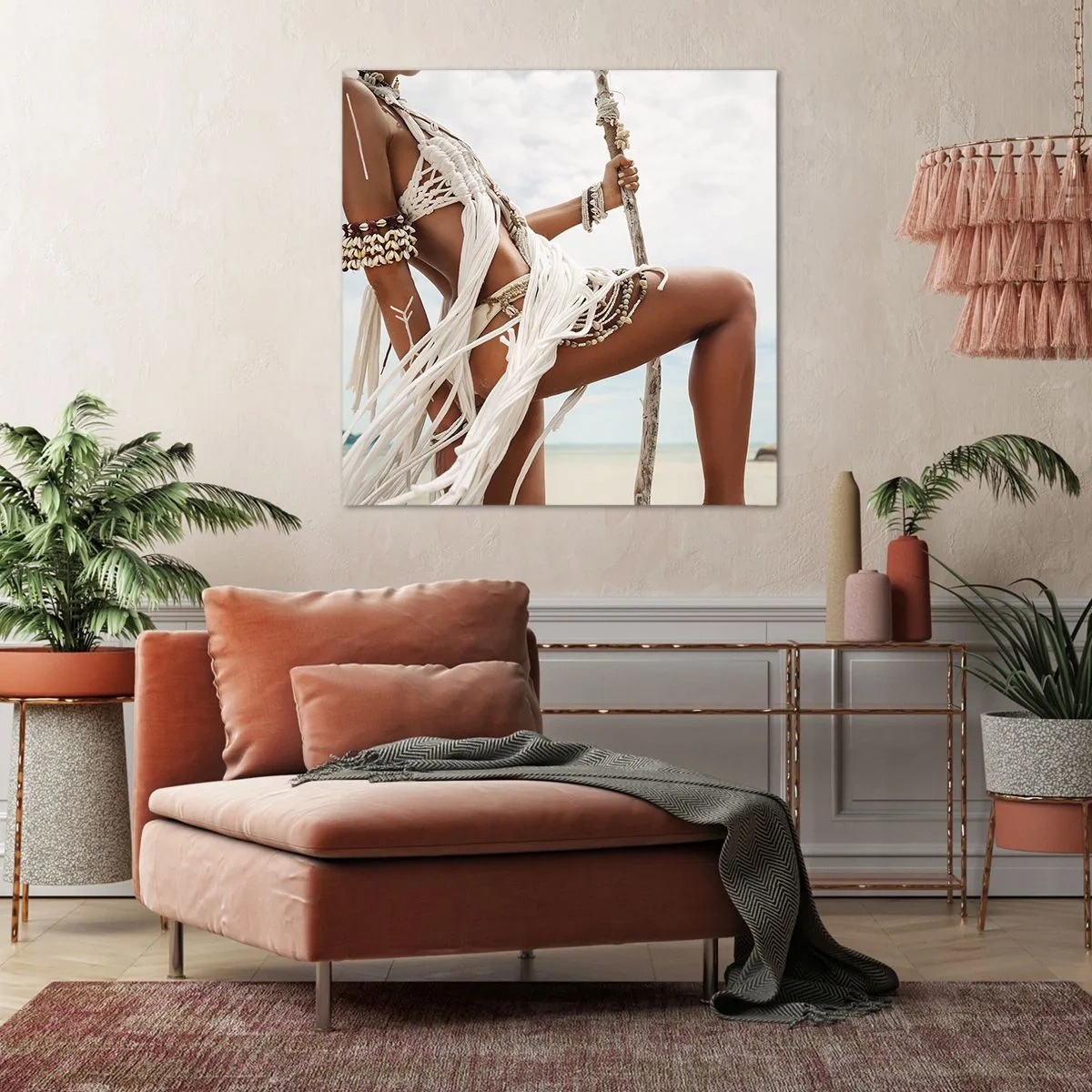 Lærredstryk - Billede på lærred - Præstinde af solen - 70x70 cm