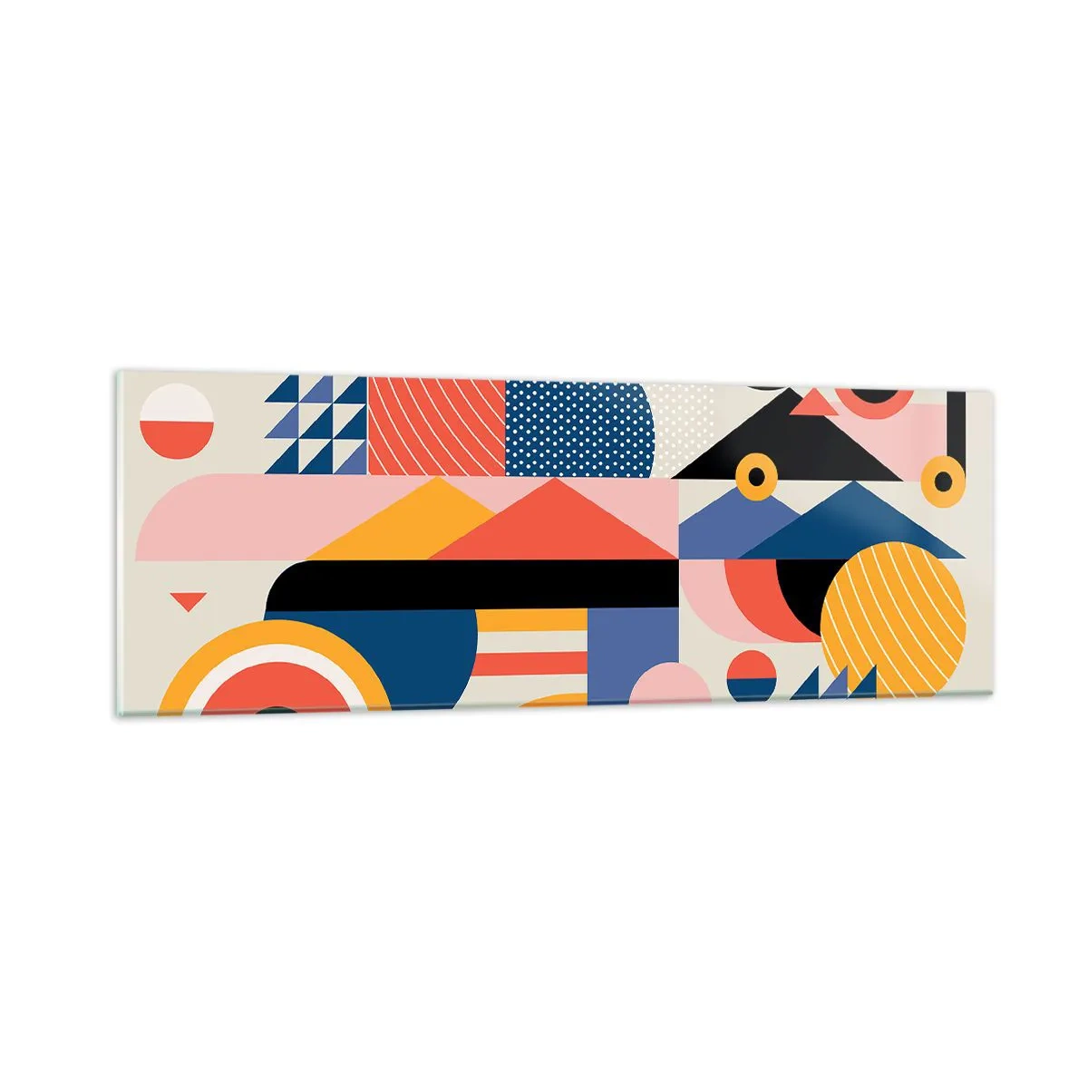 Billede på glas - Komposition: Leg - 90x30 cm