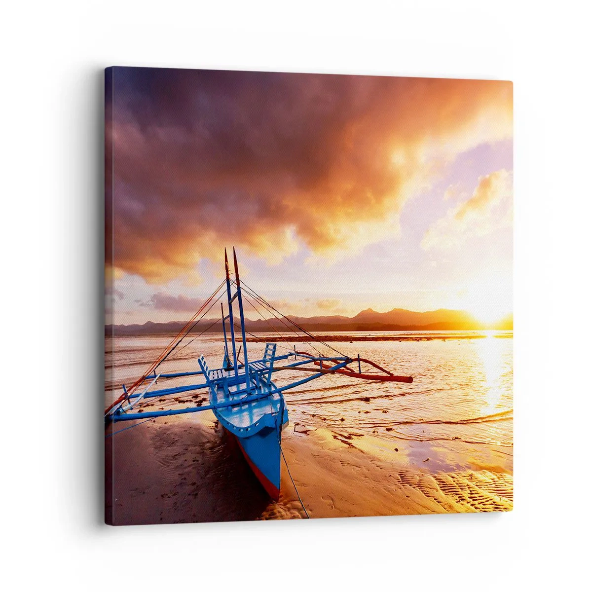 Lærredstryk - Billede på lærred - Efter en lang dag kan du strække dig ud på sandet - 30x30 cm