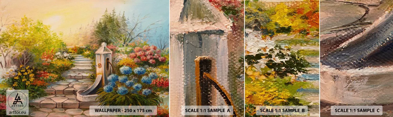 Prøve Fototapet Selvklæbende Deluxe Sticker - I fuld blomstring - Have, Blomster, Natur - 100x30 cm