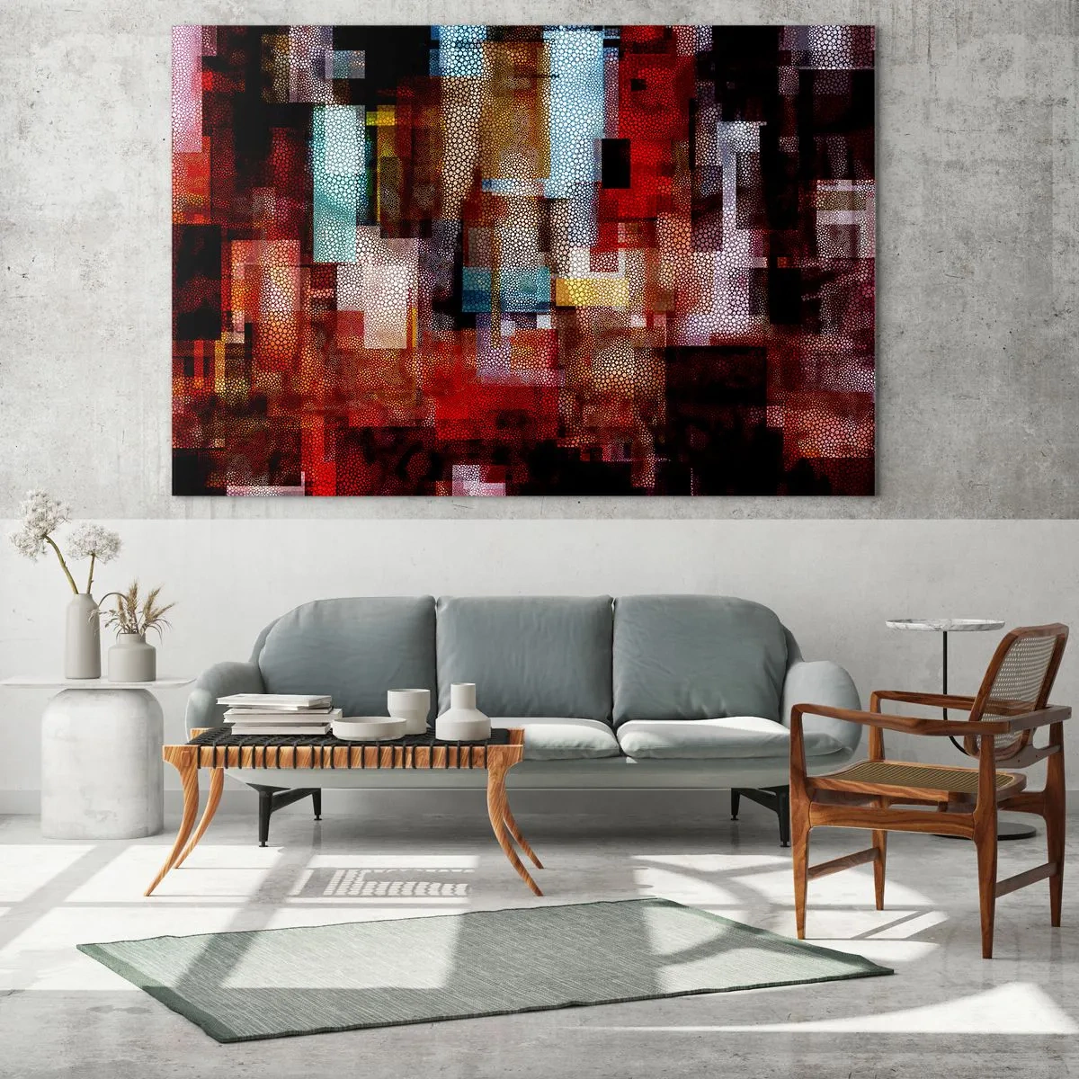 Billede på glas - Forvirring med forvirring - 100x70 cm