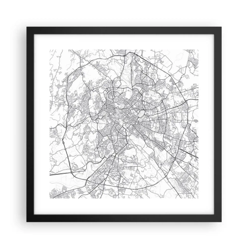 Plakat i sort ramme - Romersk cirkel - 40x40 cm